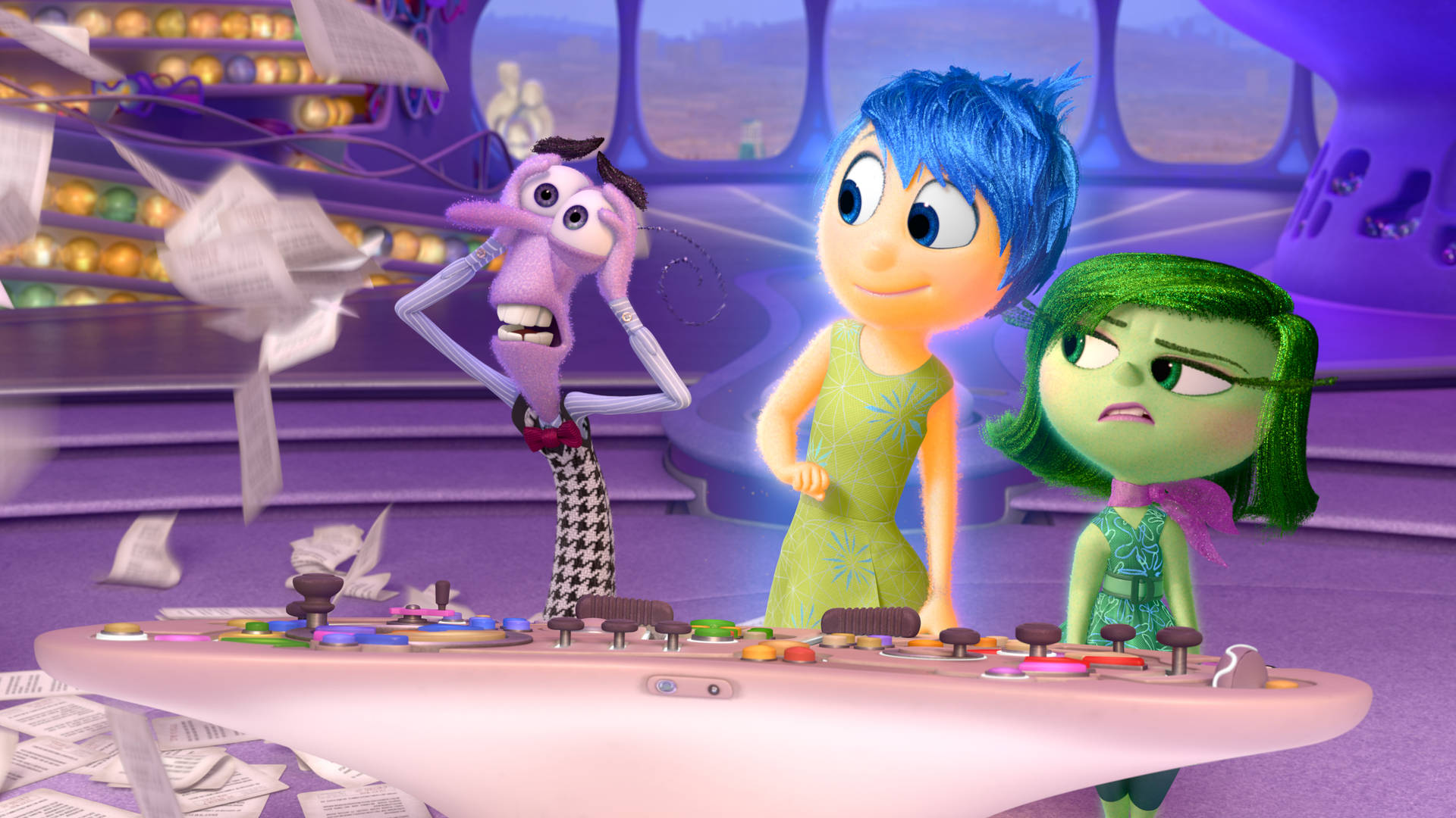 Disgust Inside Out Control Room Background