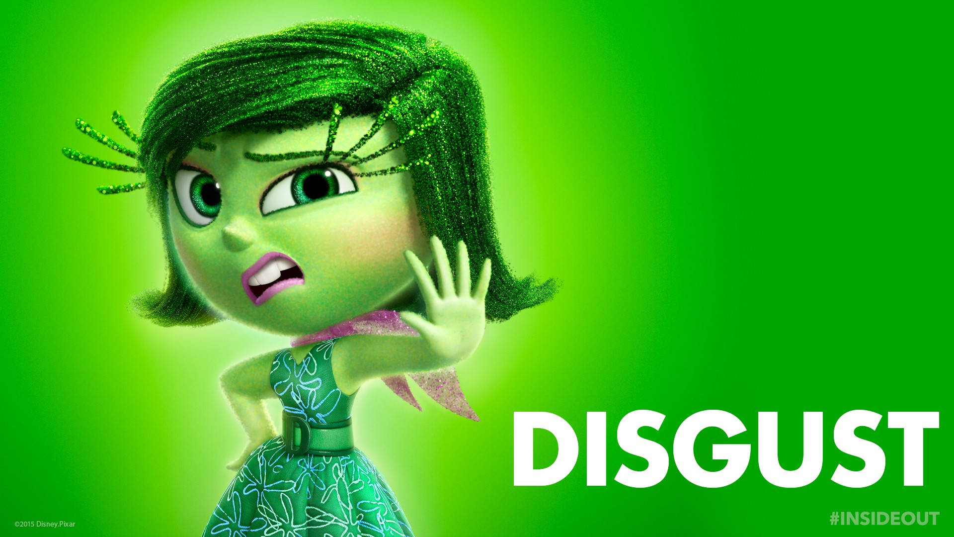 Disgust Inside Out In Green Background