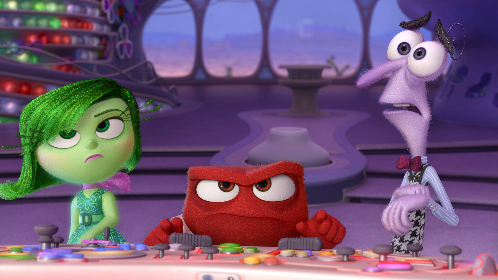Disgust Inside Out With Friends Background