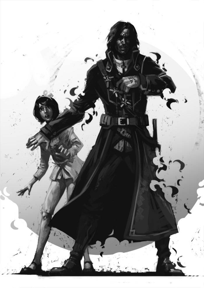 Dishonored 2 Corvo And Emily Concept Art Background