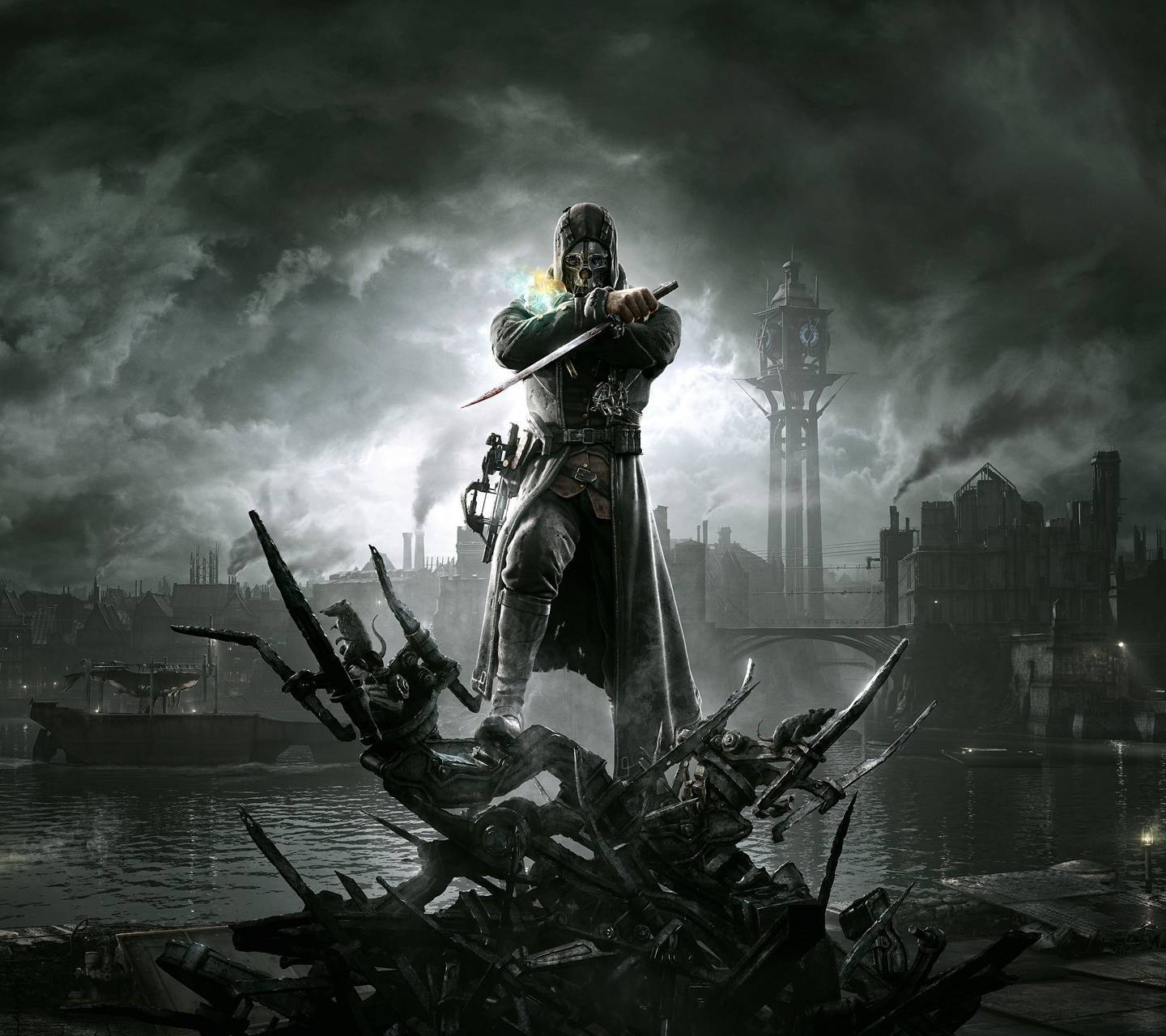 Dishonored 2 Corvo Attano In Dunwall Background