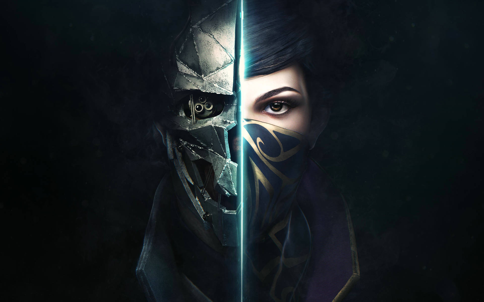 Dishonored 2 Emily Corvo Half Faces Combined Background