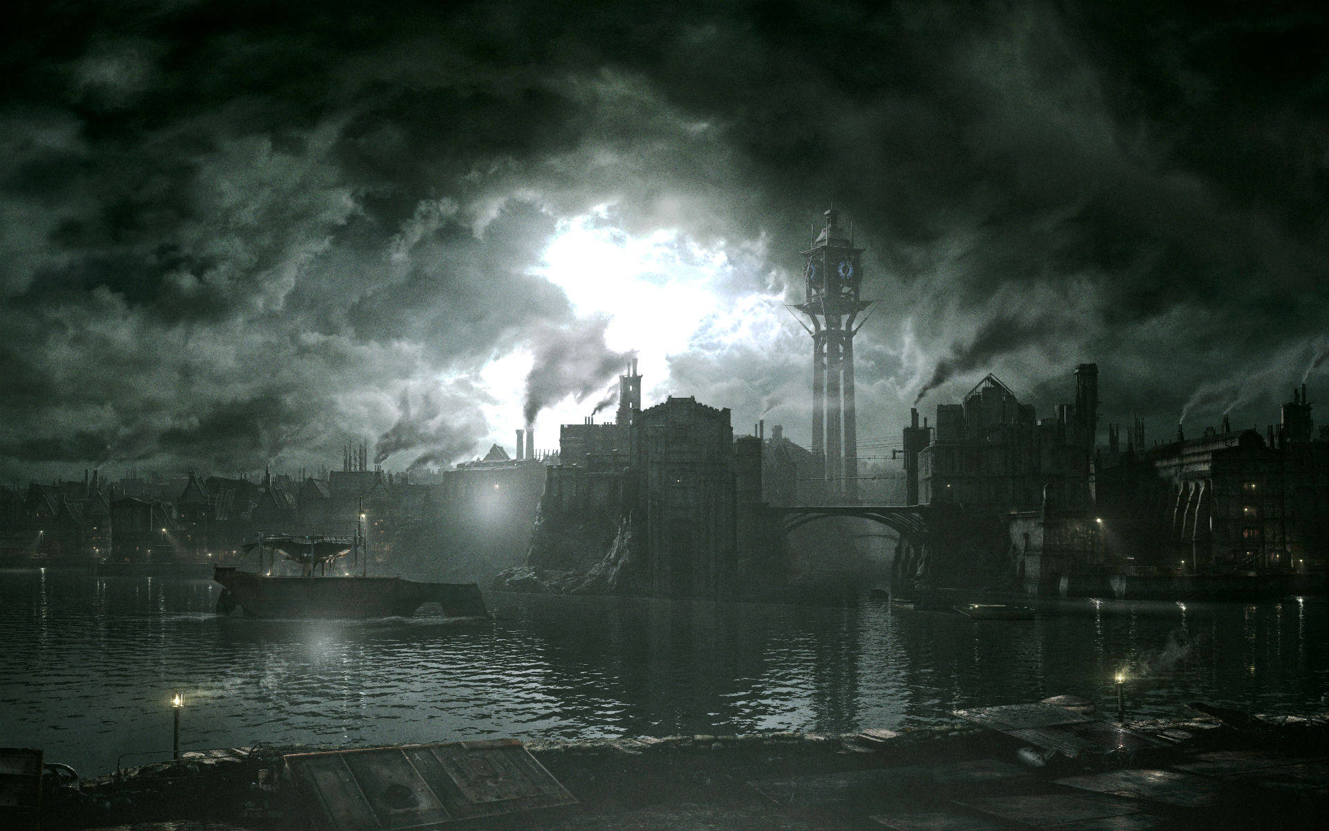 Dishonored Monochrome Dunwall Background