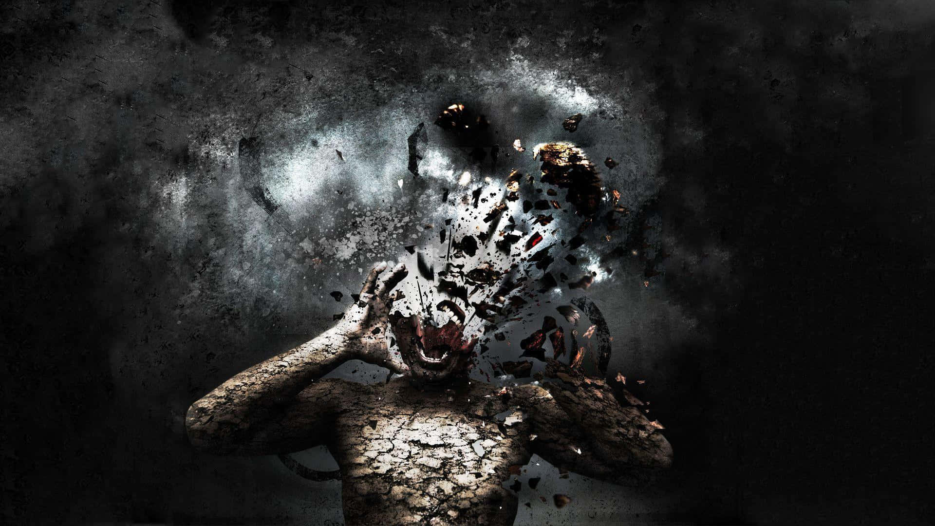 Disintegrating Figure Artwork Background