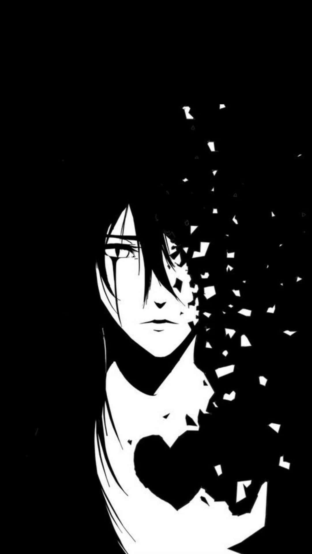 Disintegrating Ulquiorra In Black And White Anime Pfp Background
