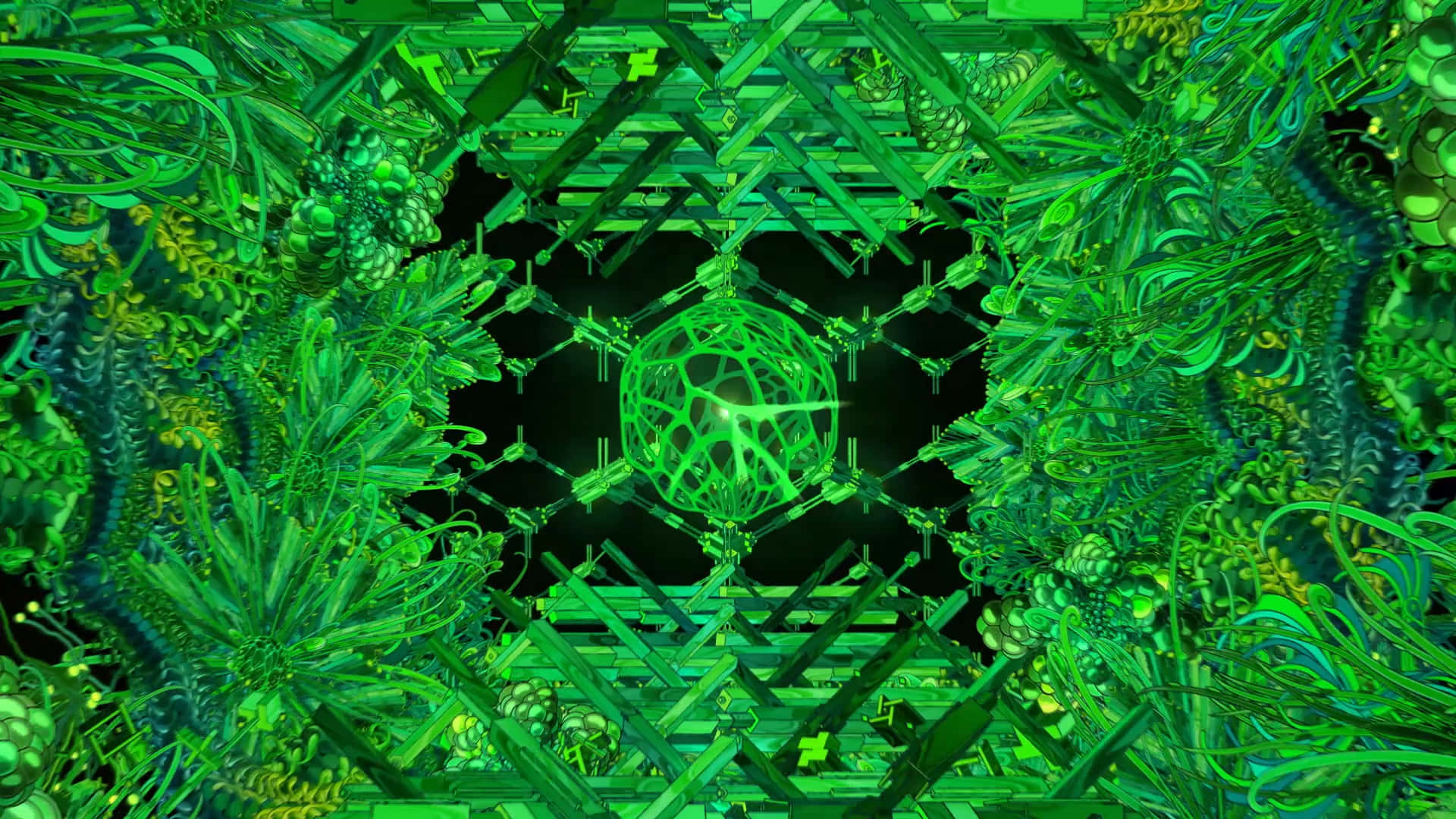 Disjointed Abstract Green Photo Background