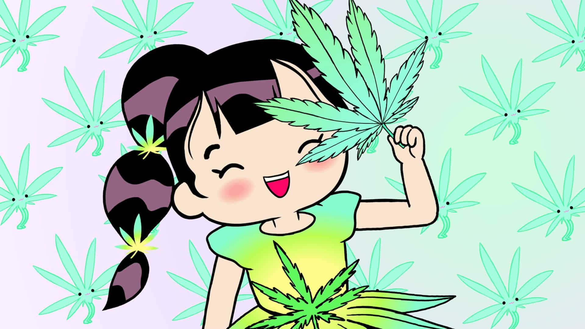 Disjointed Leaves Cartoon Art Background