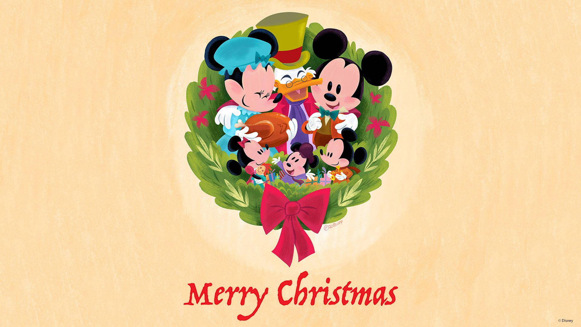 Disney 1920x1080 Hd Mickey Mouse Merry Christmas Wreath