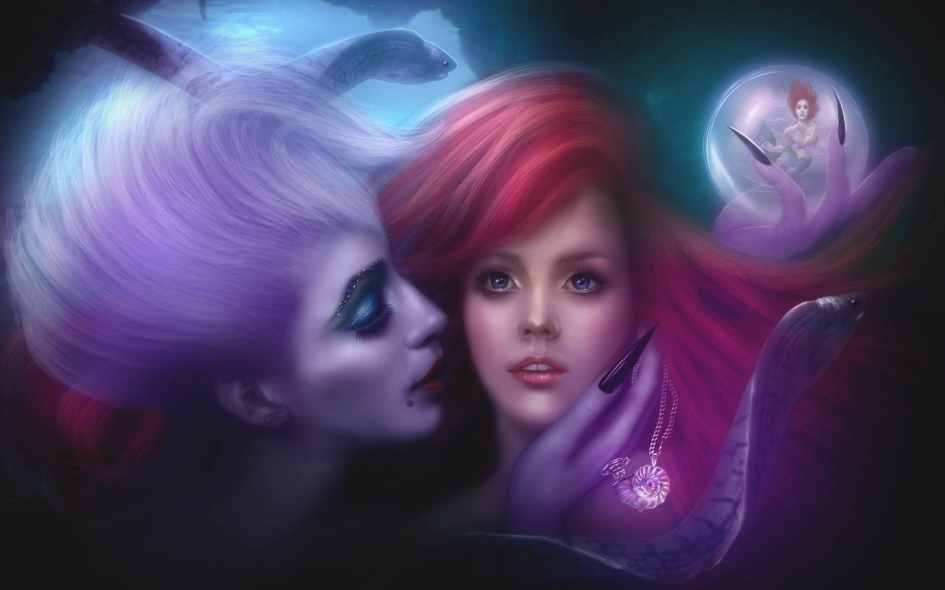 Disney Ariel And Ursula Background