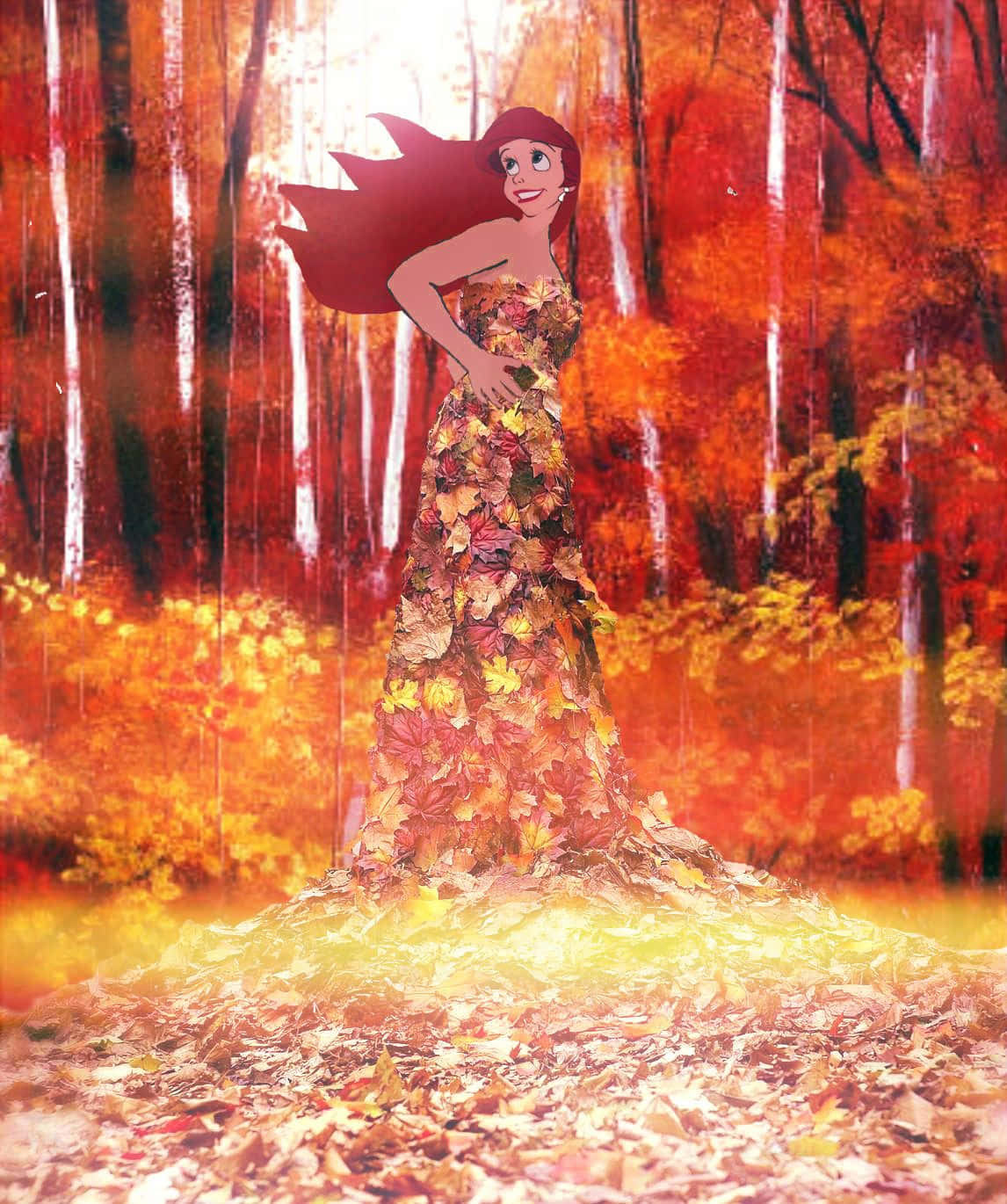 Disney Autumn Ariel Dress Background