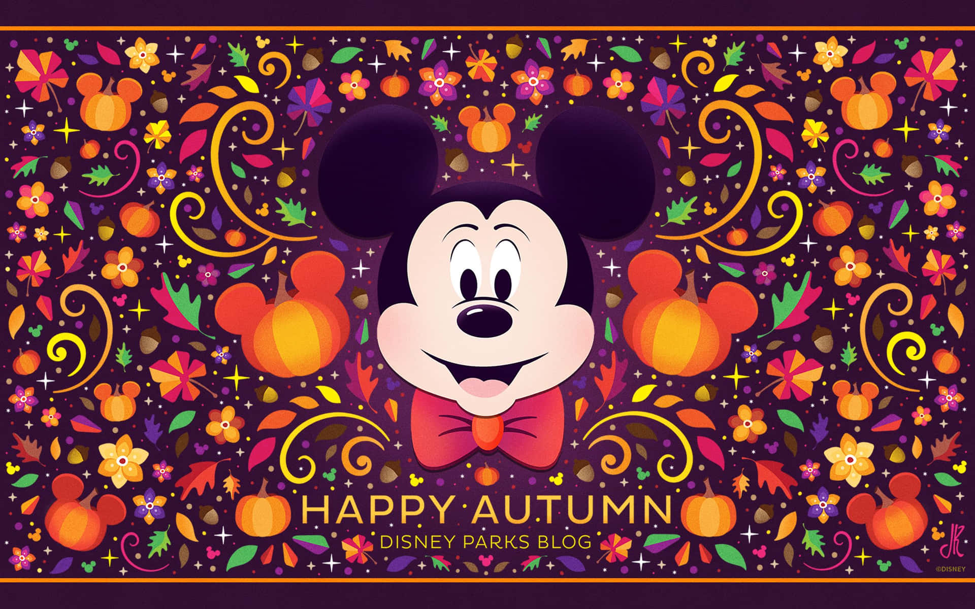 Disney Autumn Mickey Mouse Background