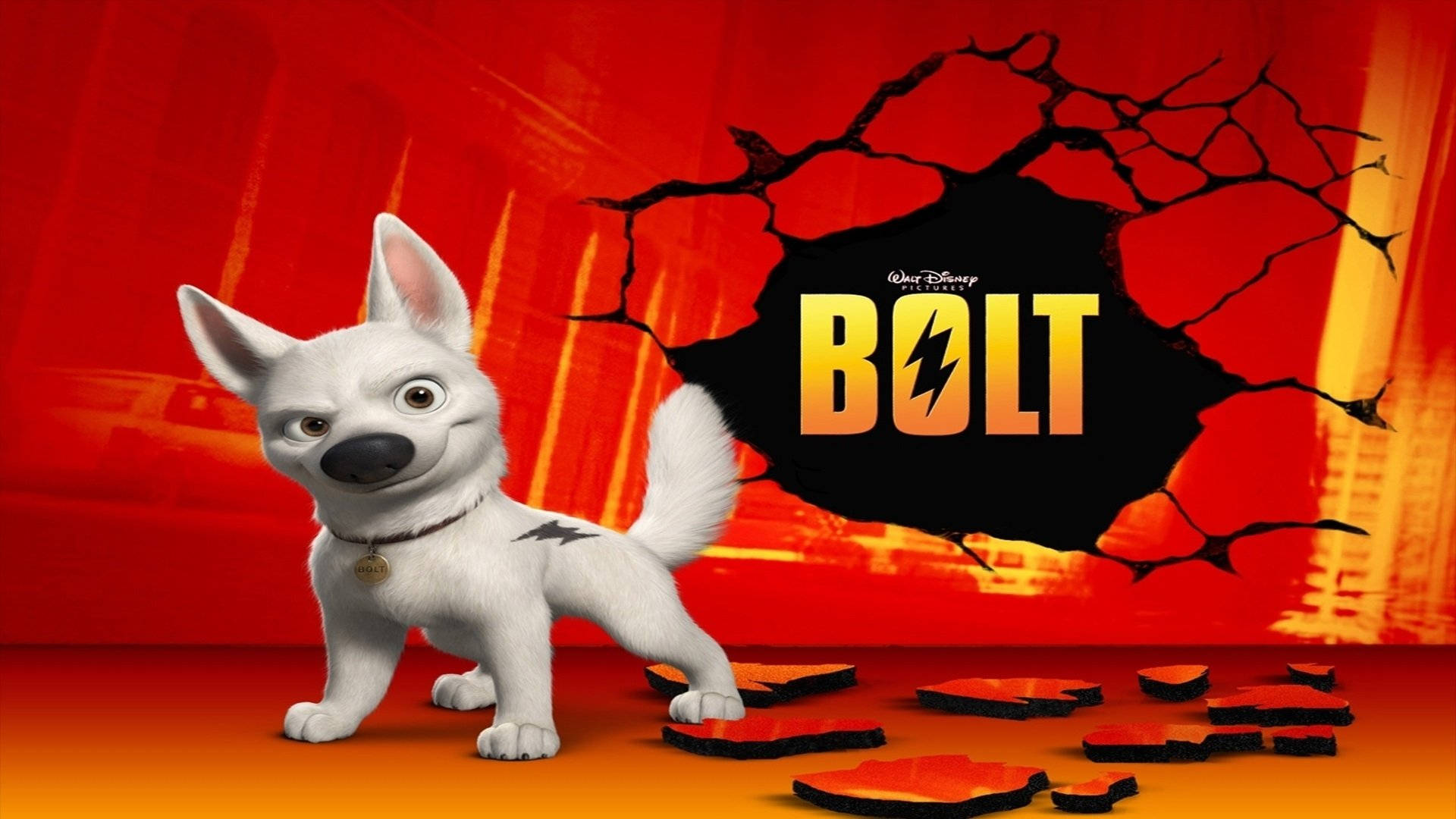 Disney Bolt In Orange Background