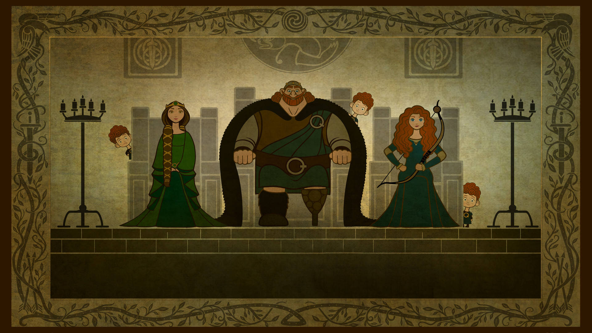 Disney Brave Clan Dunbroch Tapestry Background