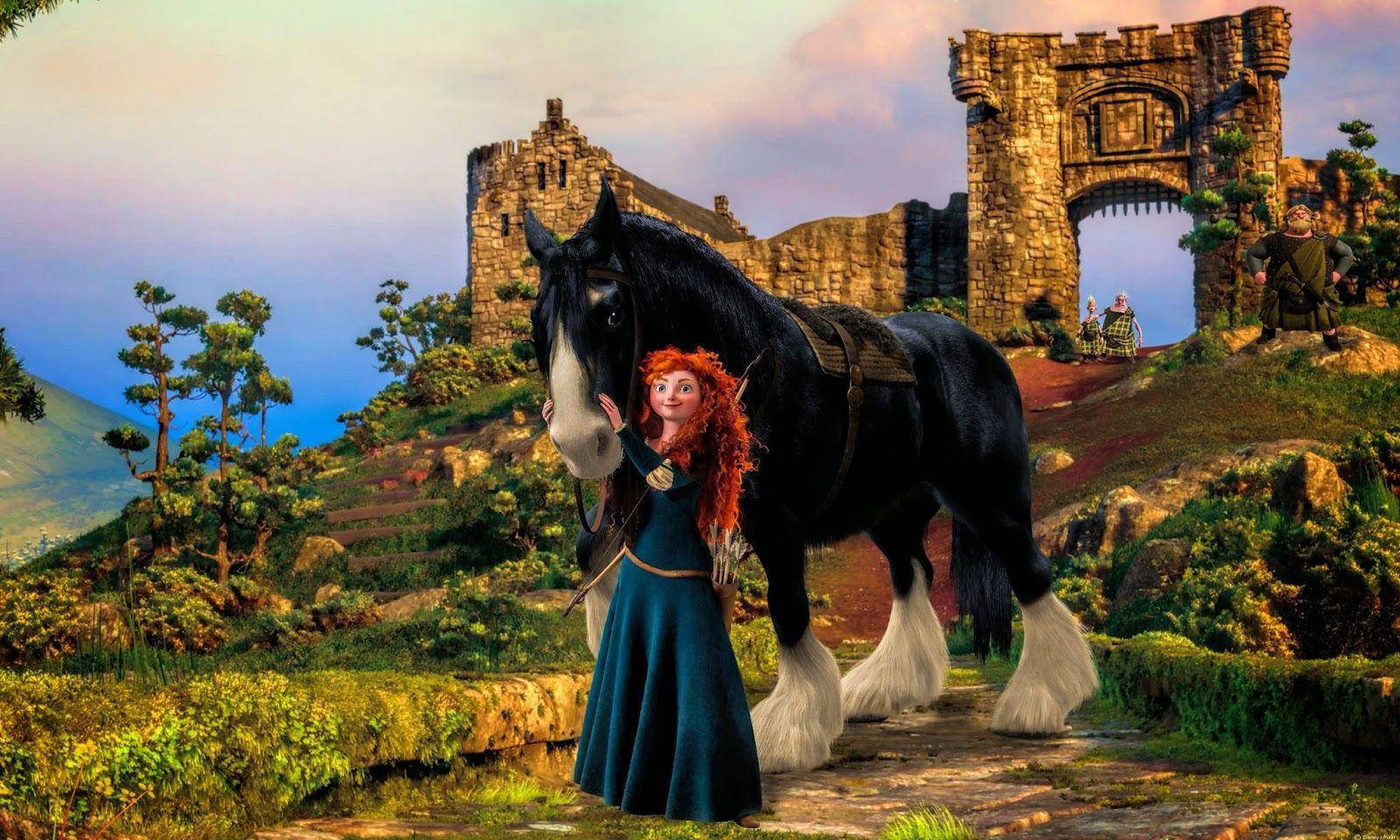 Disney Brave Merida And Angus Background