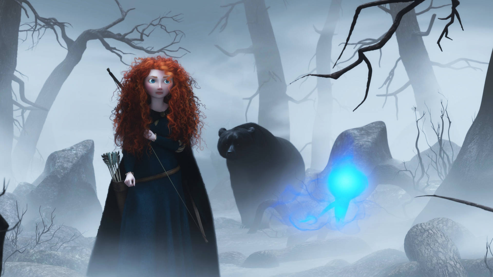 Disney Brave Merida In The Forest Background