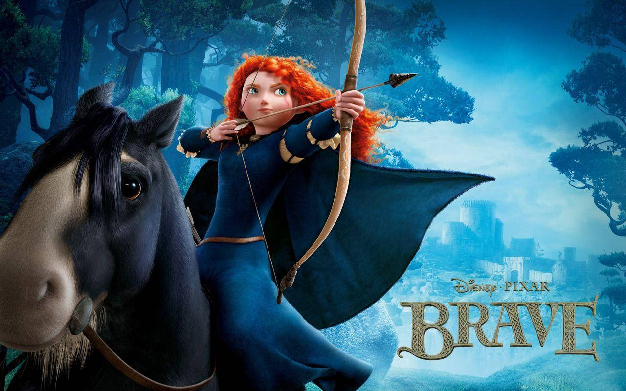 Disney Brave Merida With Arrow Background