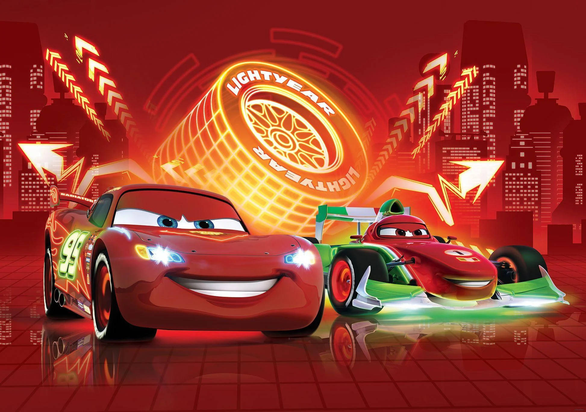 Disney Cars Francesco And Lightning Background