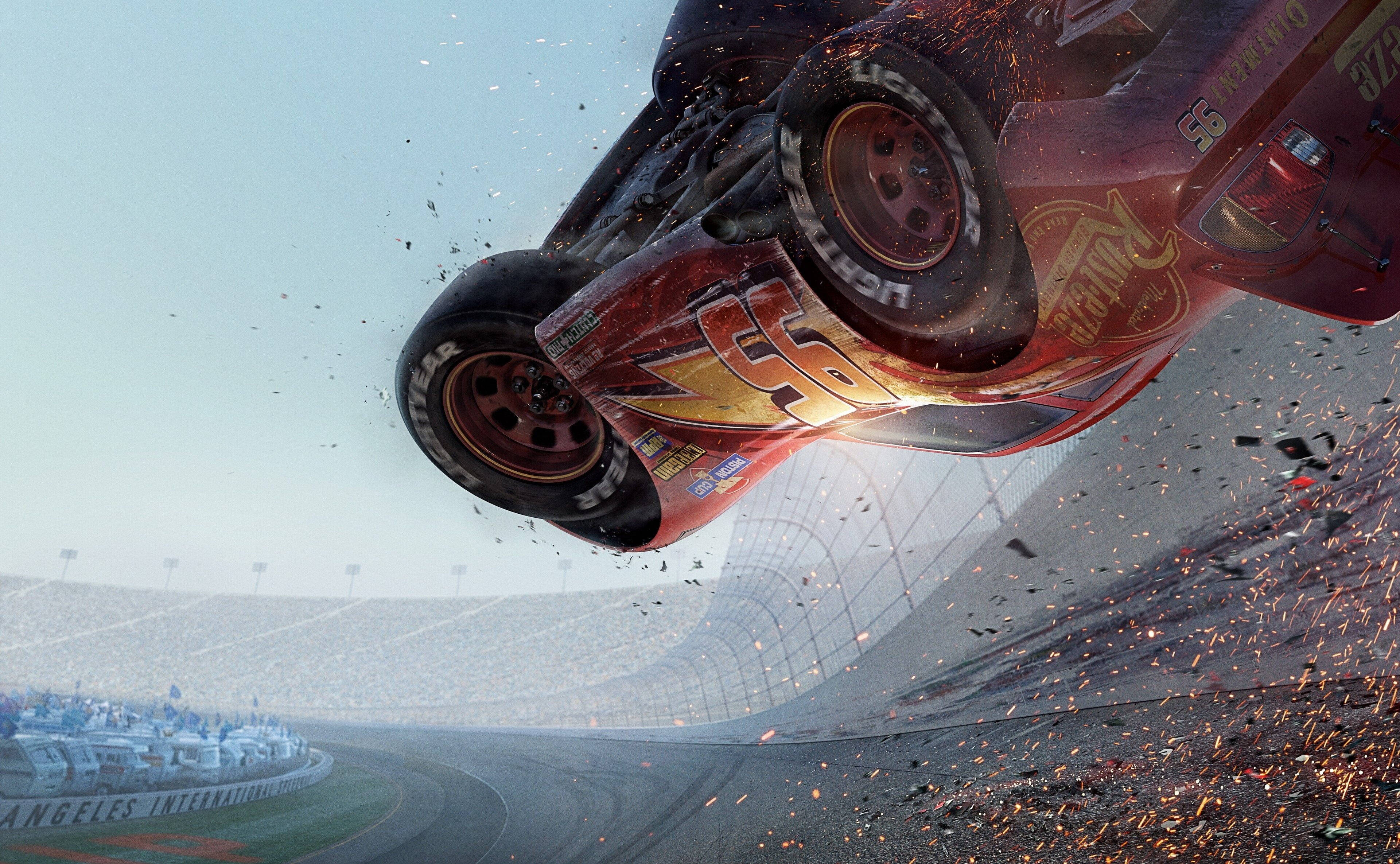 Disney Cars Lightning Crash Background