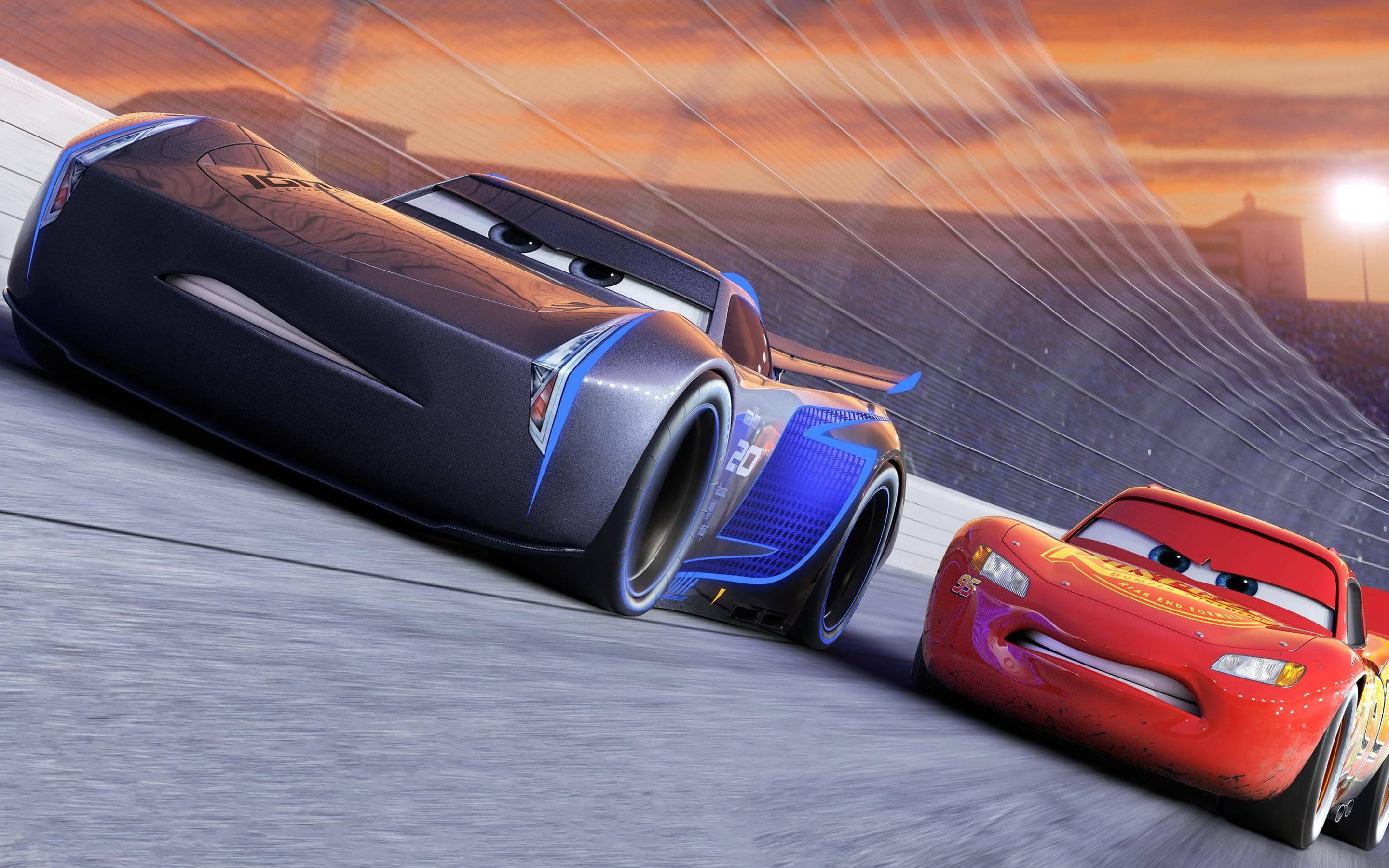 Disney Cars Lightning Vs Storm Background