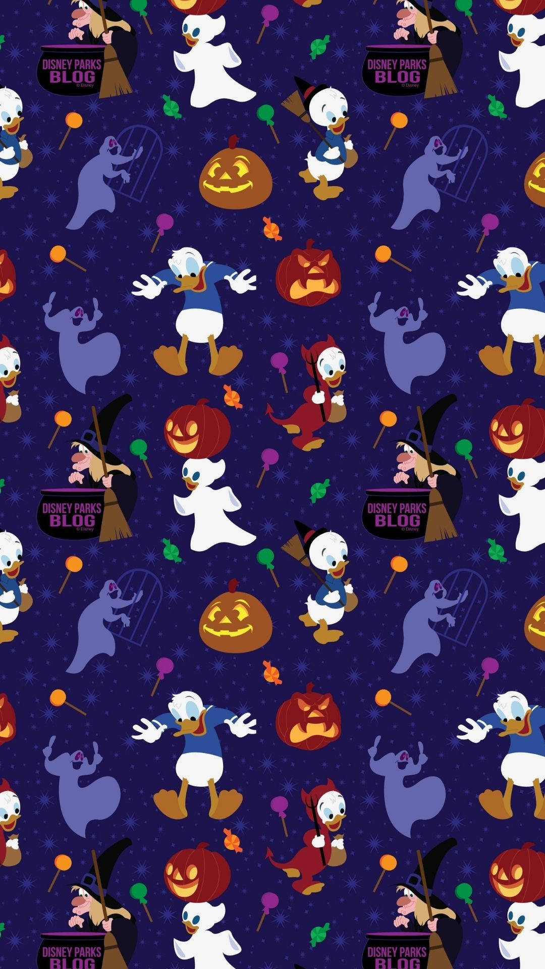 Disney Cartoon Donald Duck Halloween Background