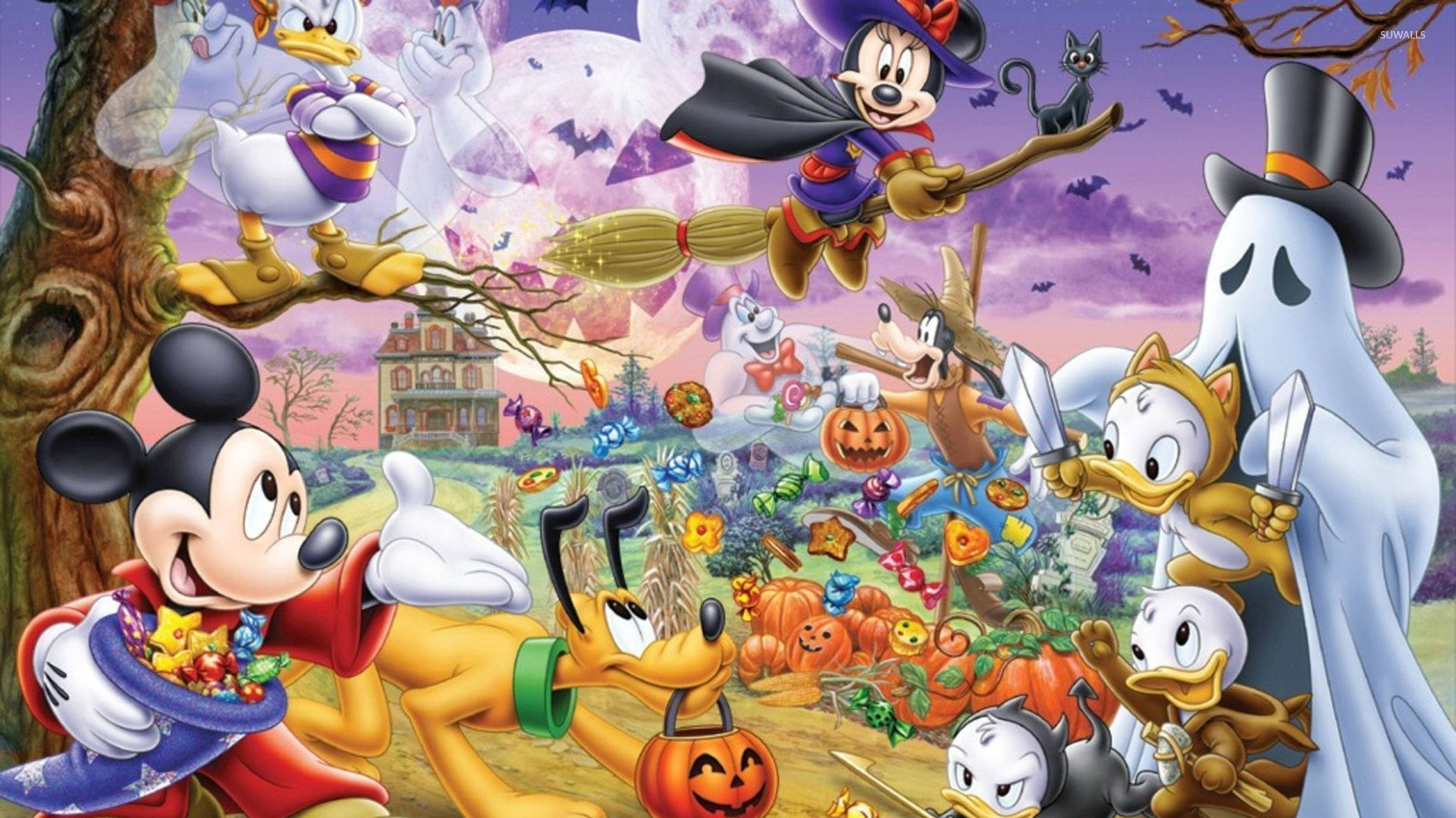 Disney Cartoon Halloween Character Background