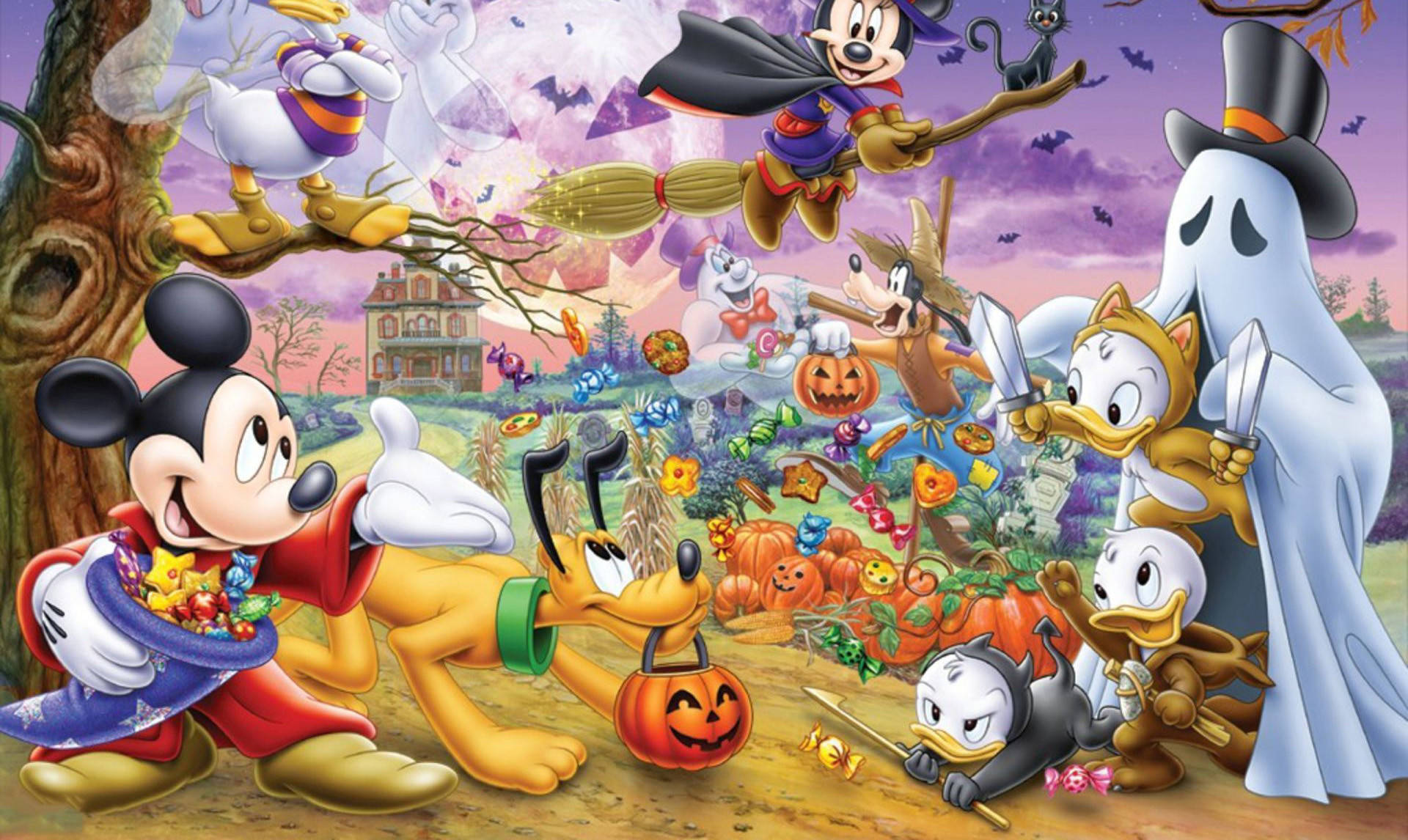 Disney Cast Cute Disney Halloween Background