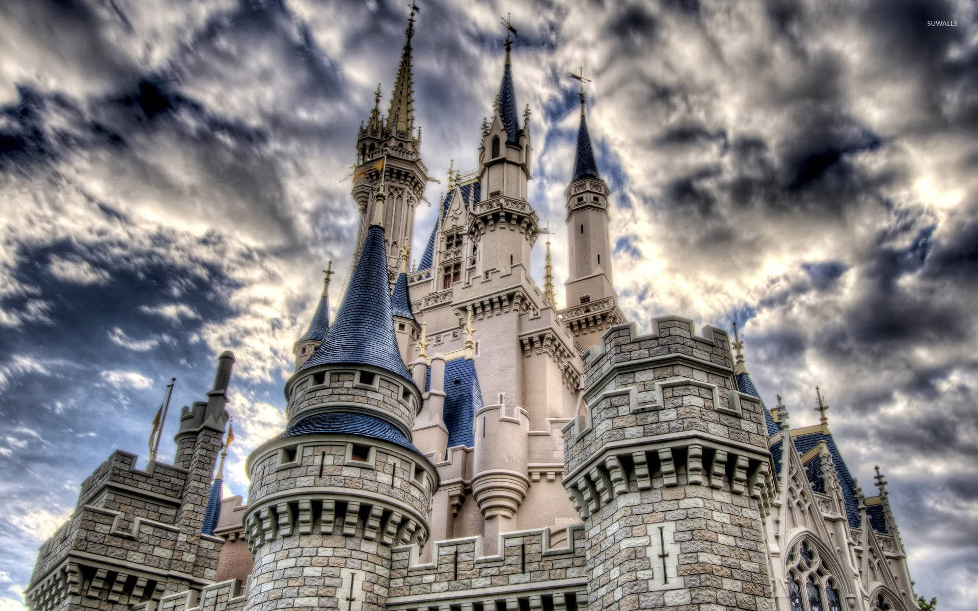 Disney Castle Cloudy Sky