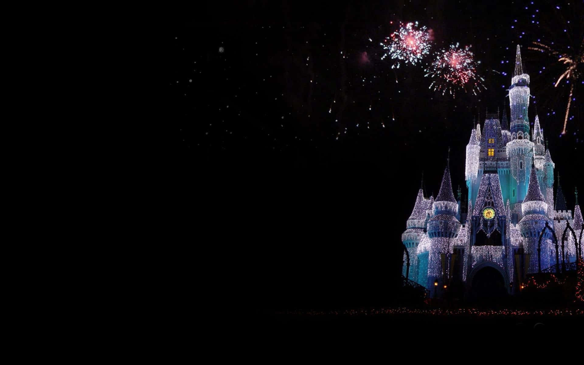 Disney Castle Computer Fireworks Background