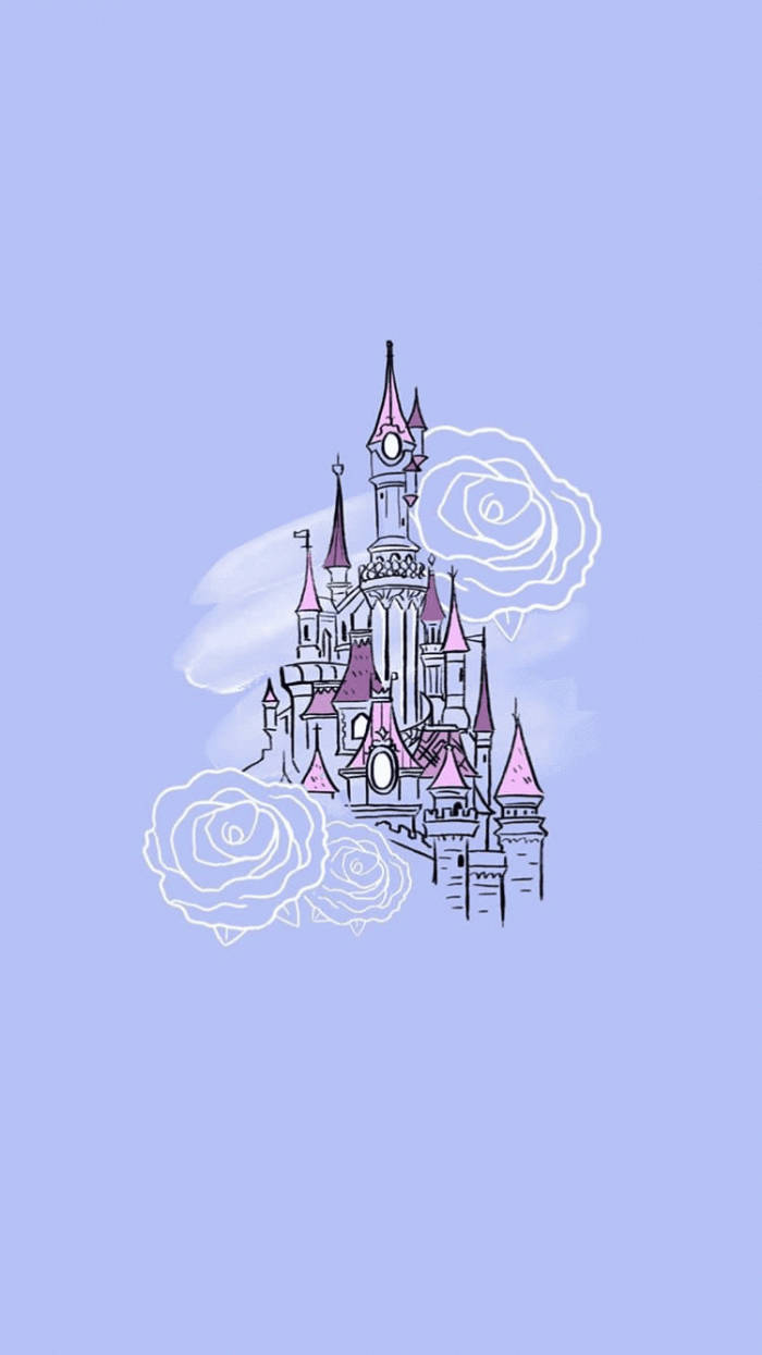 Disney Castle Lavender Aesthetic Cartoon Disney Background