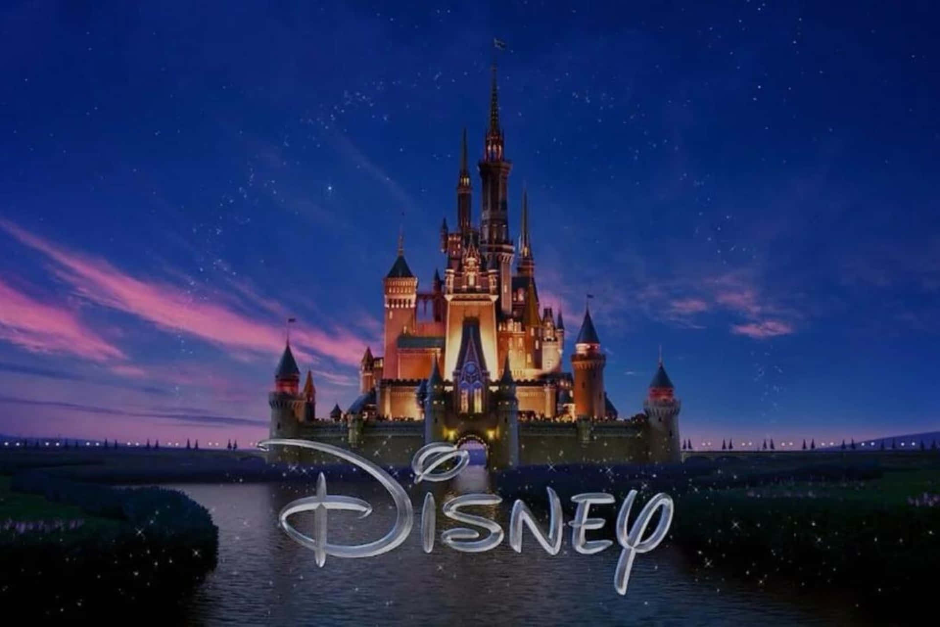 Disney Castle Logoat Dusk Background