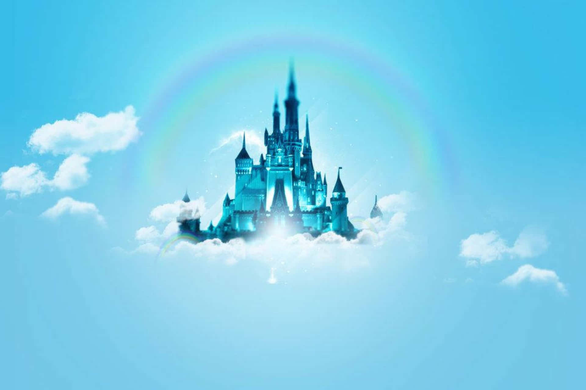 Disney Castle Sky Rainbow Background