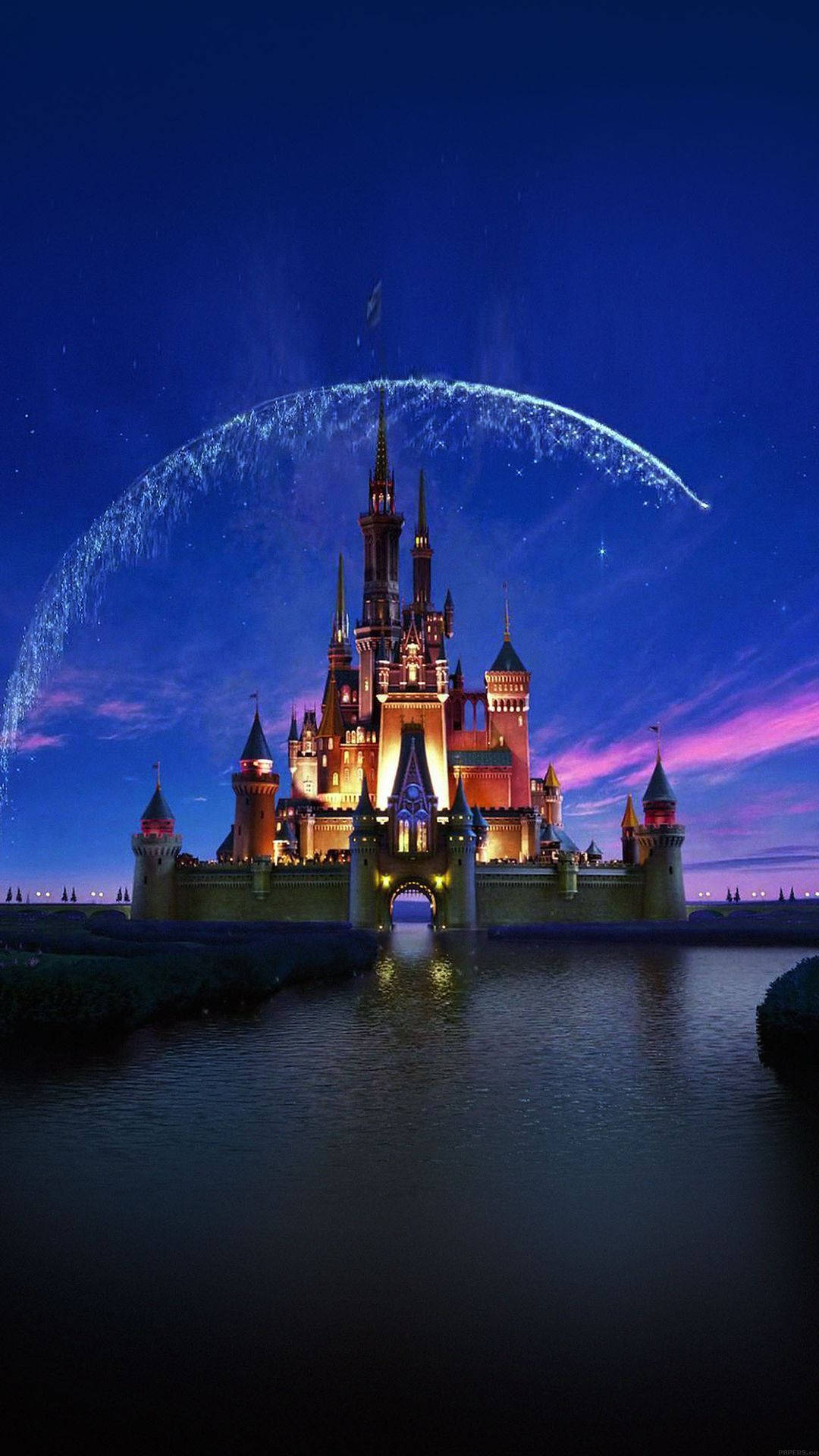 Disney Castle With Shooting Star Background