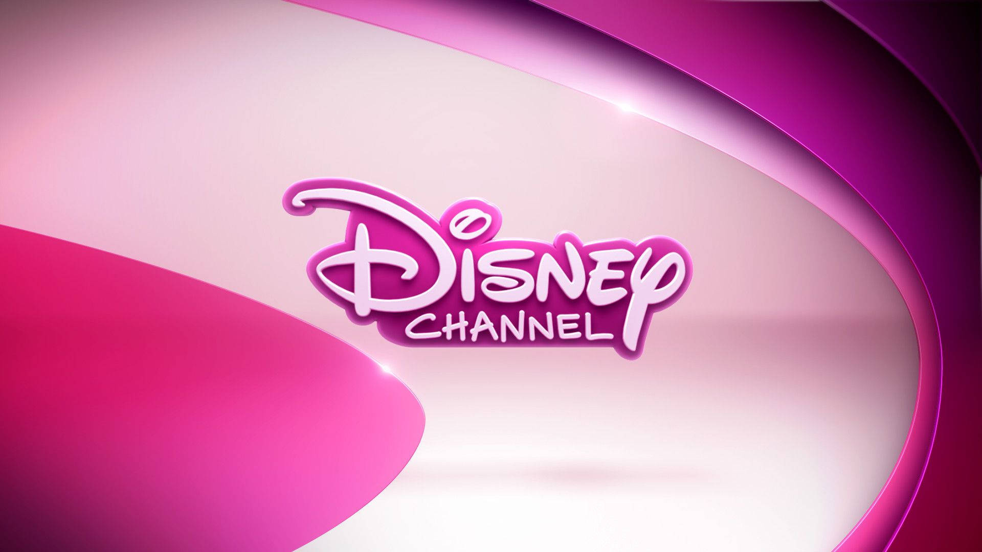 Disney Channel White And Pink Logo Background