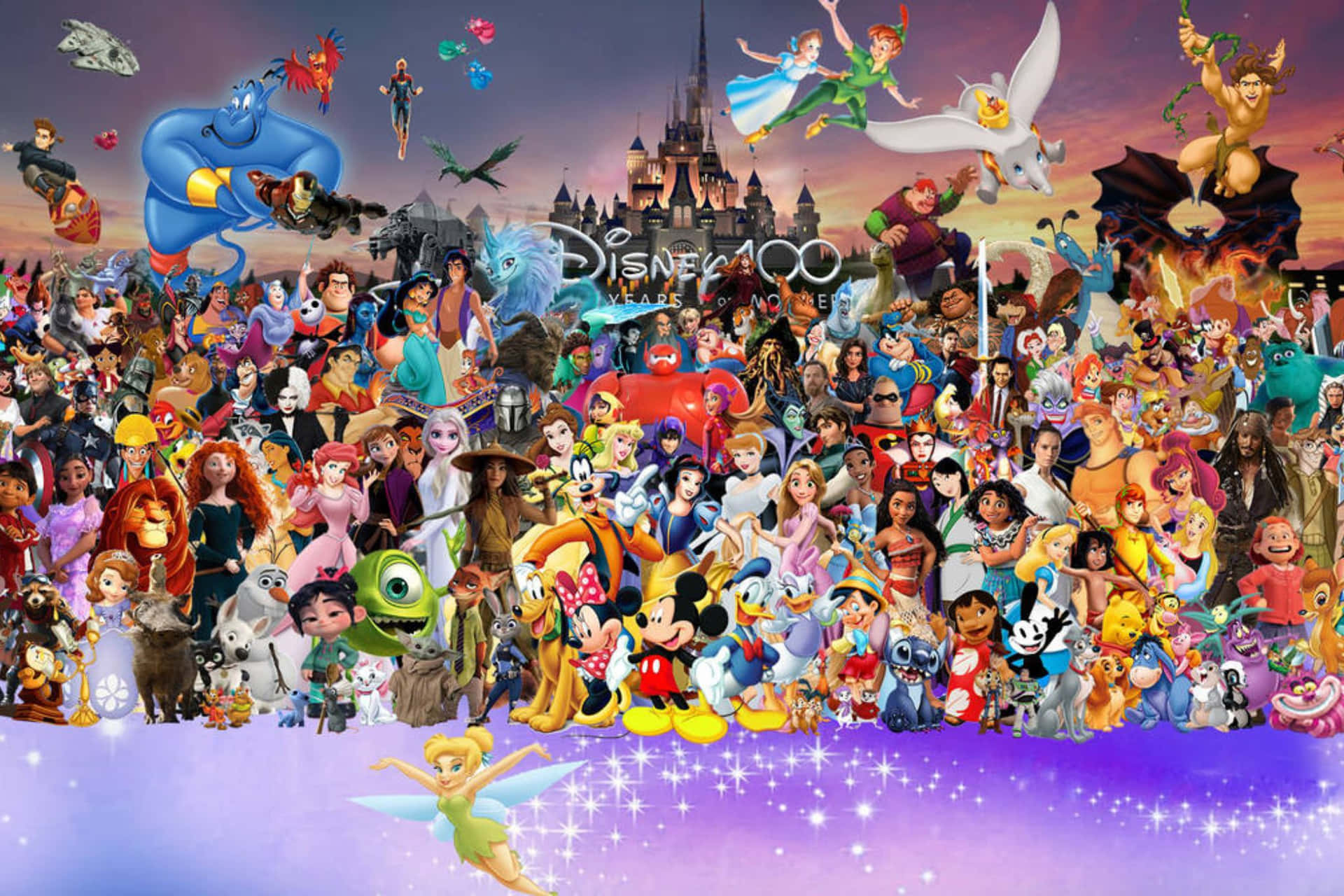 Disney Characters Collage Background