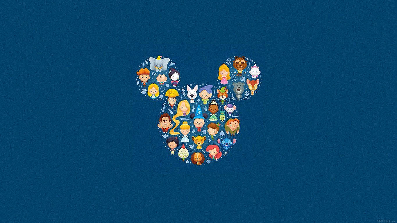 Disney Characters Logo Laptop Background