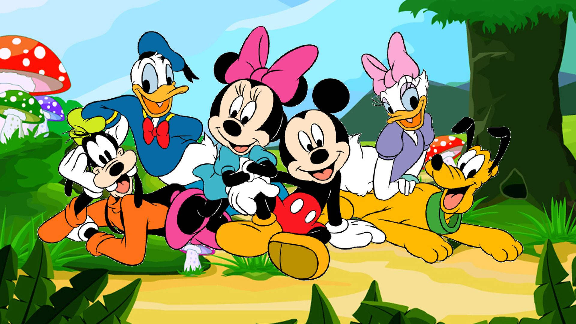 Disney Characters Mickey And Friends Background