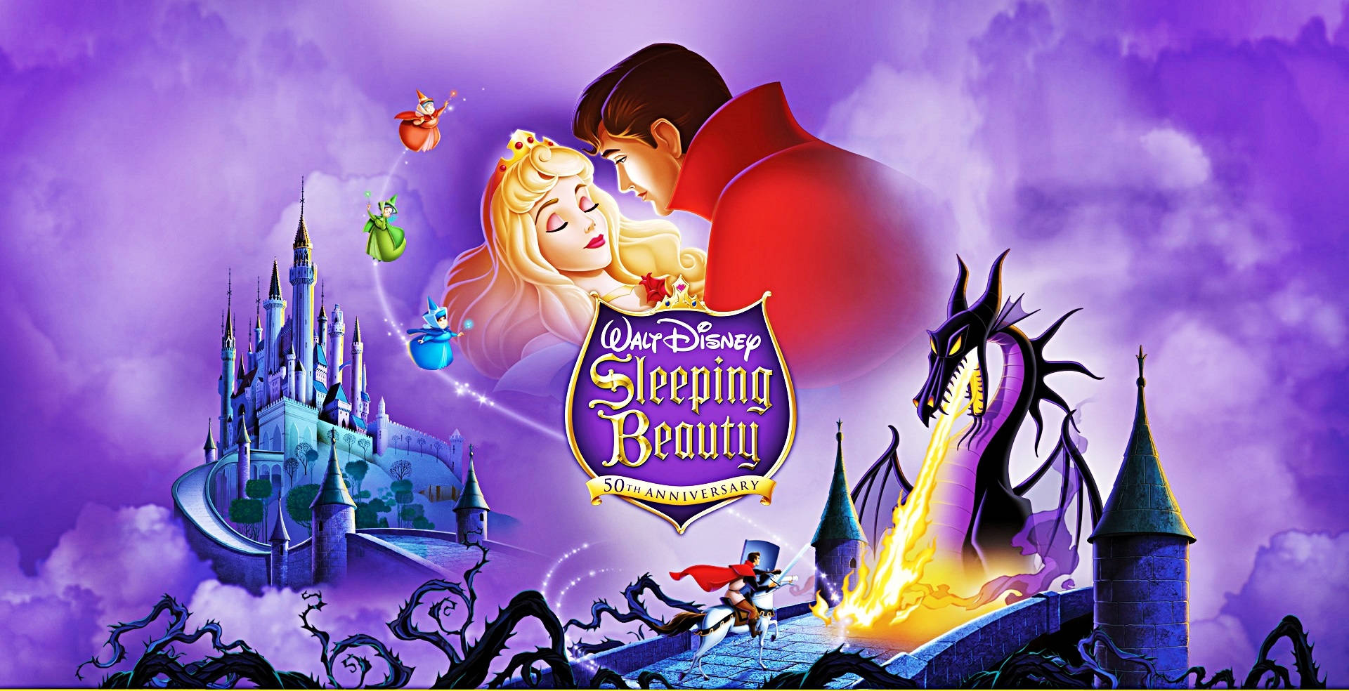 Disney Characters Of Sleeping Beauty Background