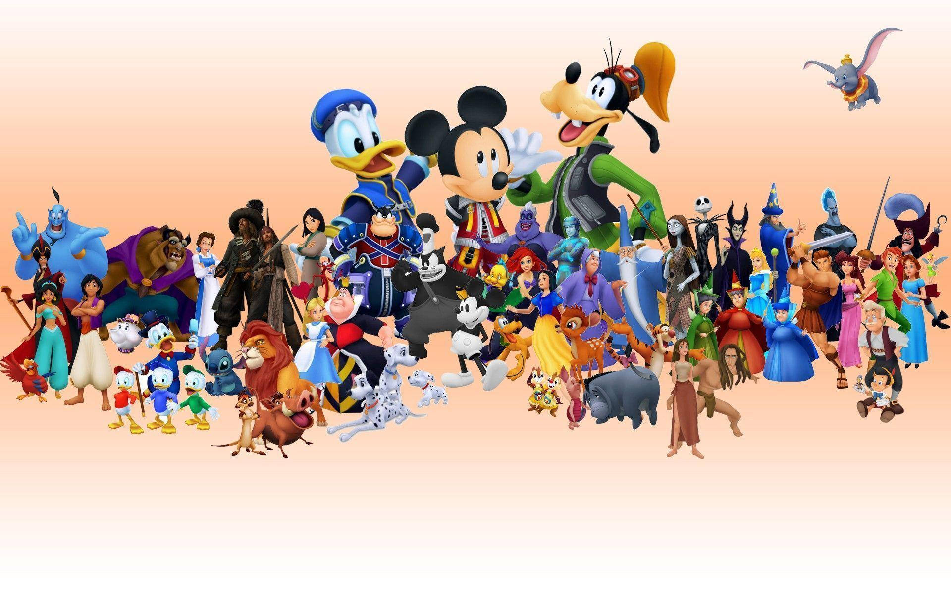 Disney Characters Pixel Disney Laptop Background