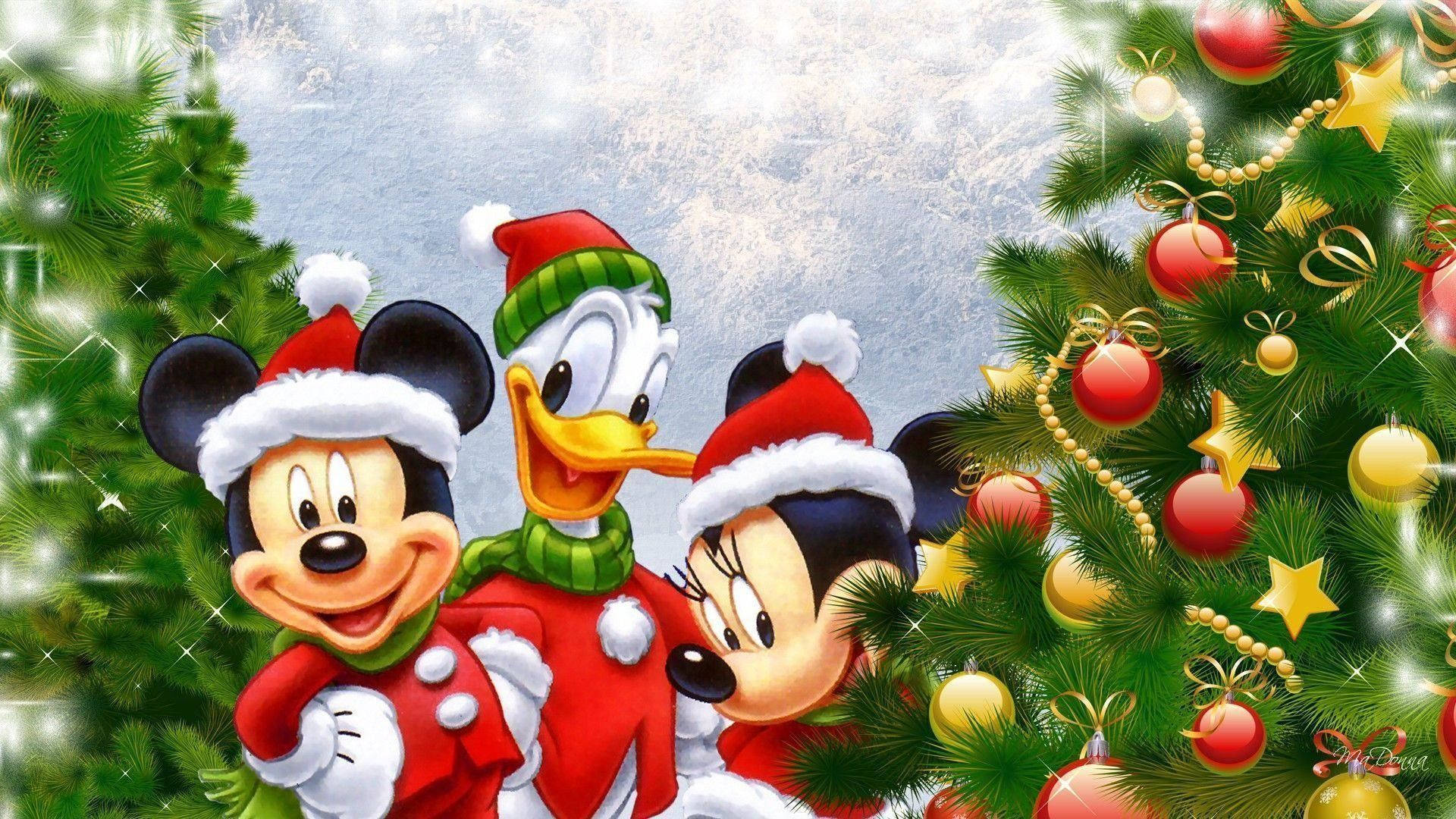 Disney Christmas Cartoon Characters Background