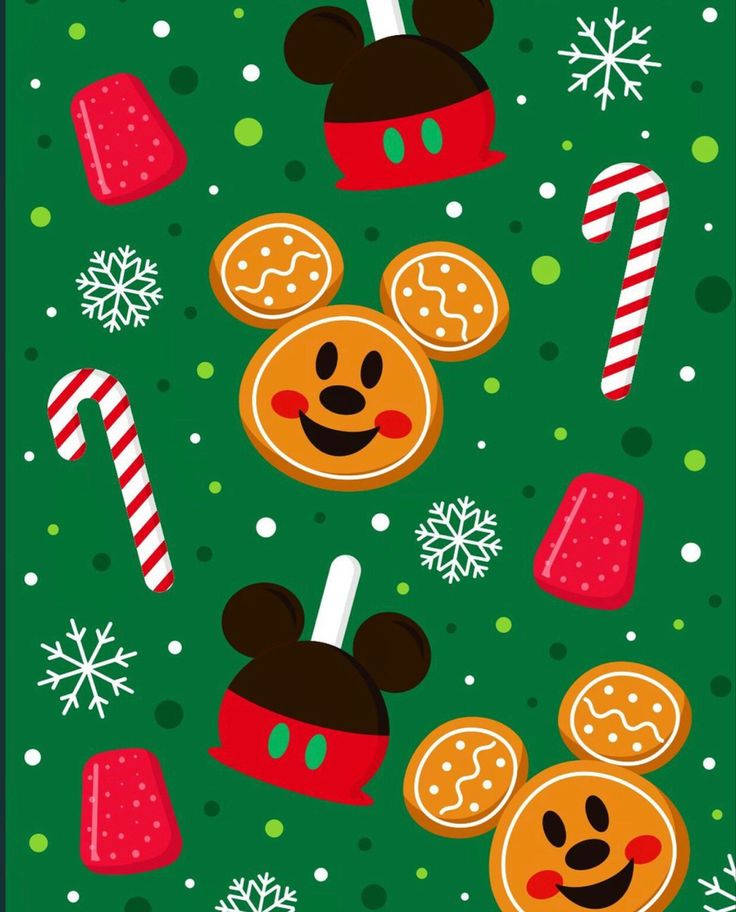 Disney Christmas Gingerbread And Sweets Background