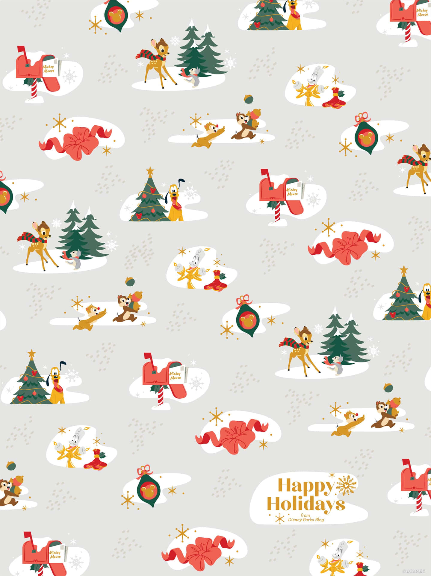 Disney Christmas Ipad With Chip And Dale Background