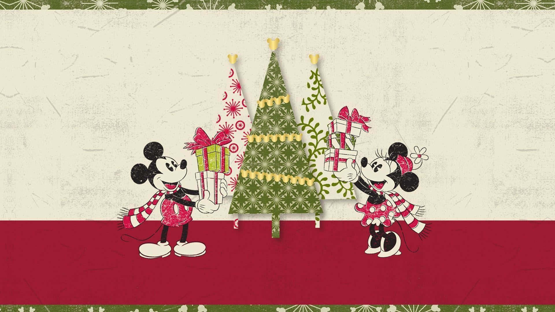 Disney Christmas Ipad With Mickey And Minnie Background