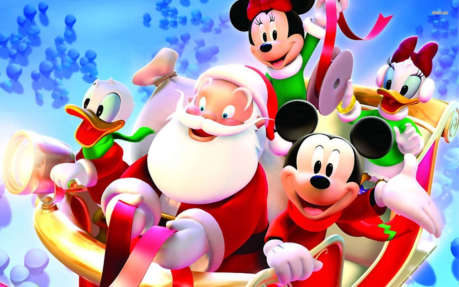 Disney Christmas Ipad With Santa Claus Background