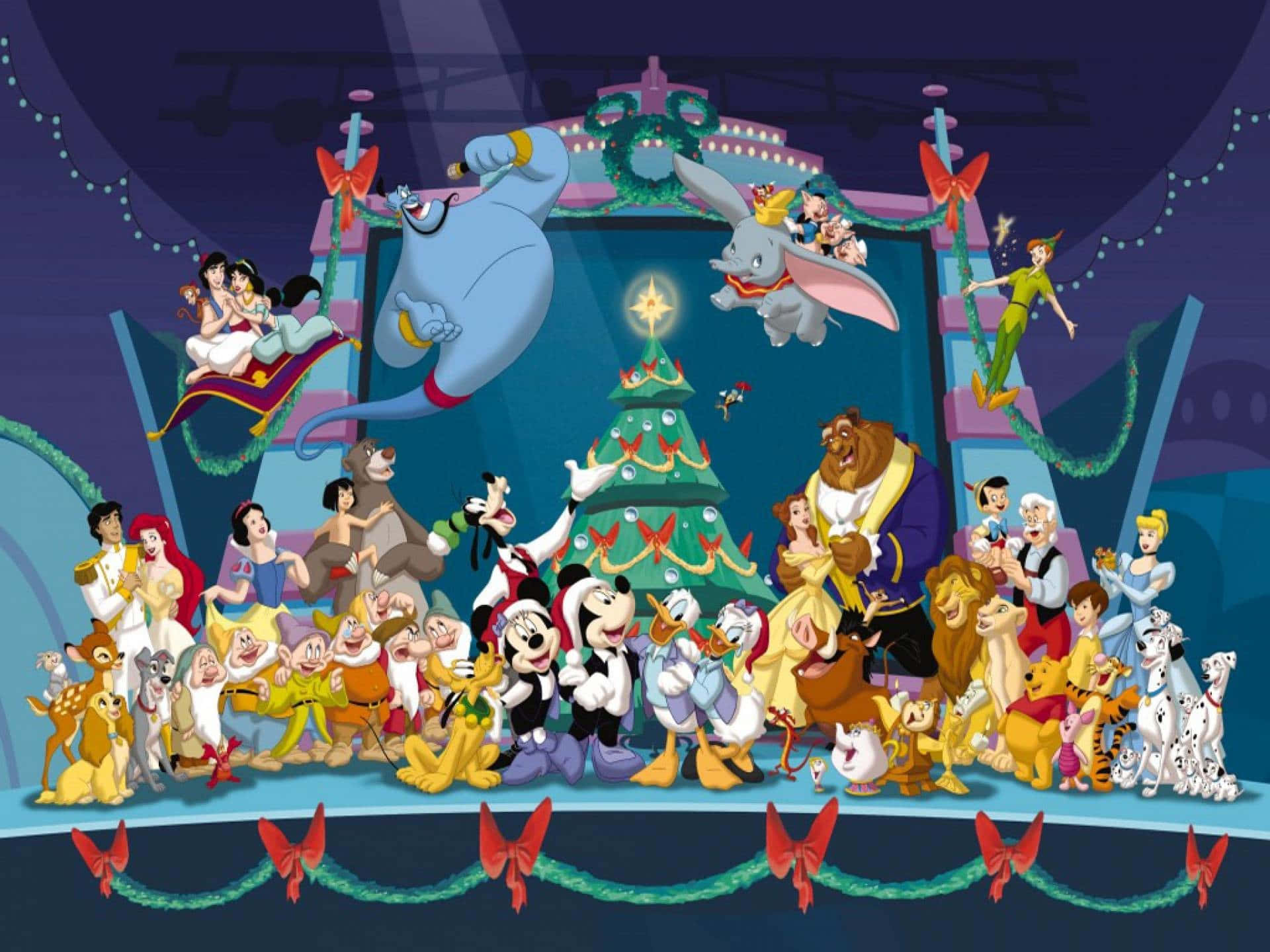 Disney Christmas Ipad With The Seven Dwarfs Background