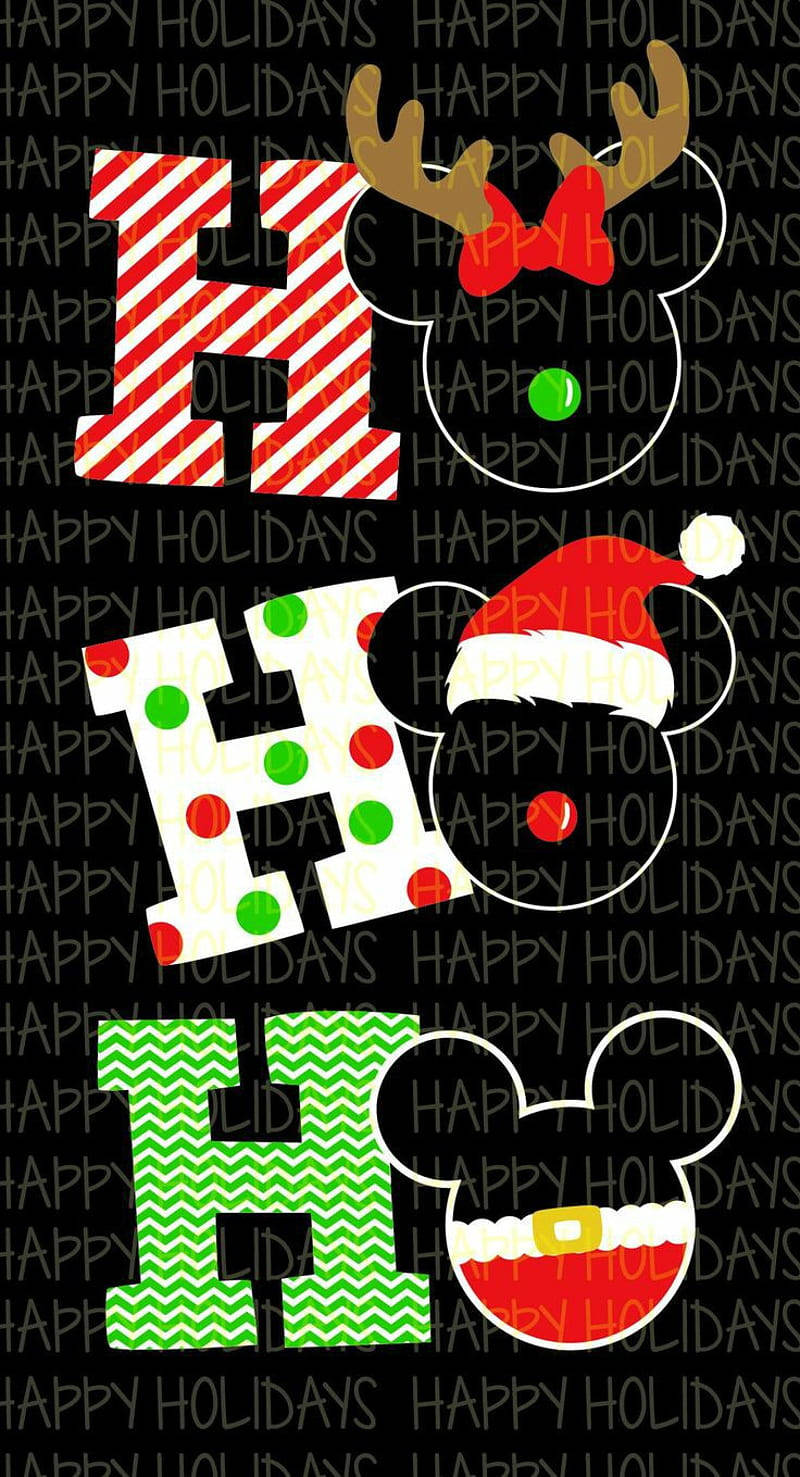 Disney Christmas Mickey Mouse Head Decors Background