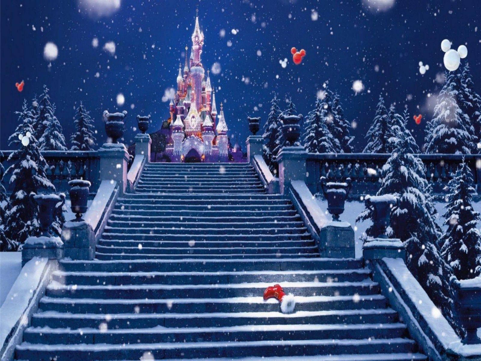 Disney Christmas Red Stocking Background