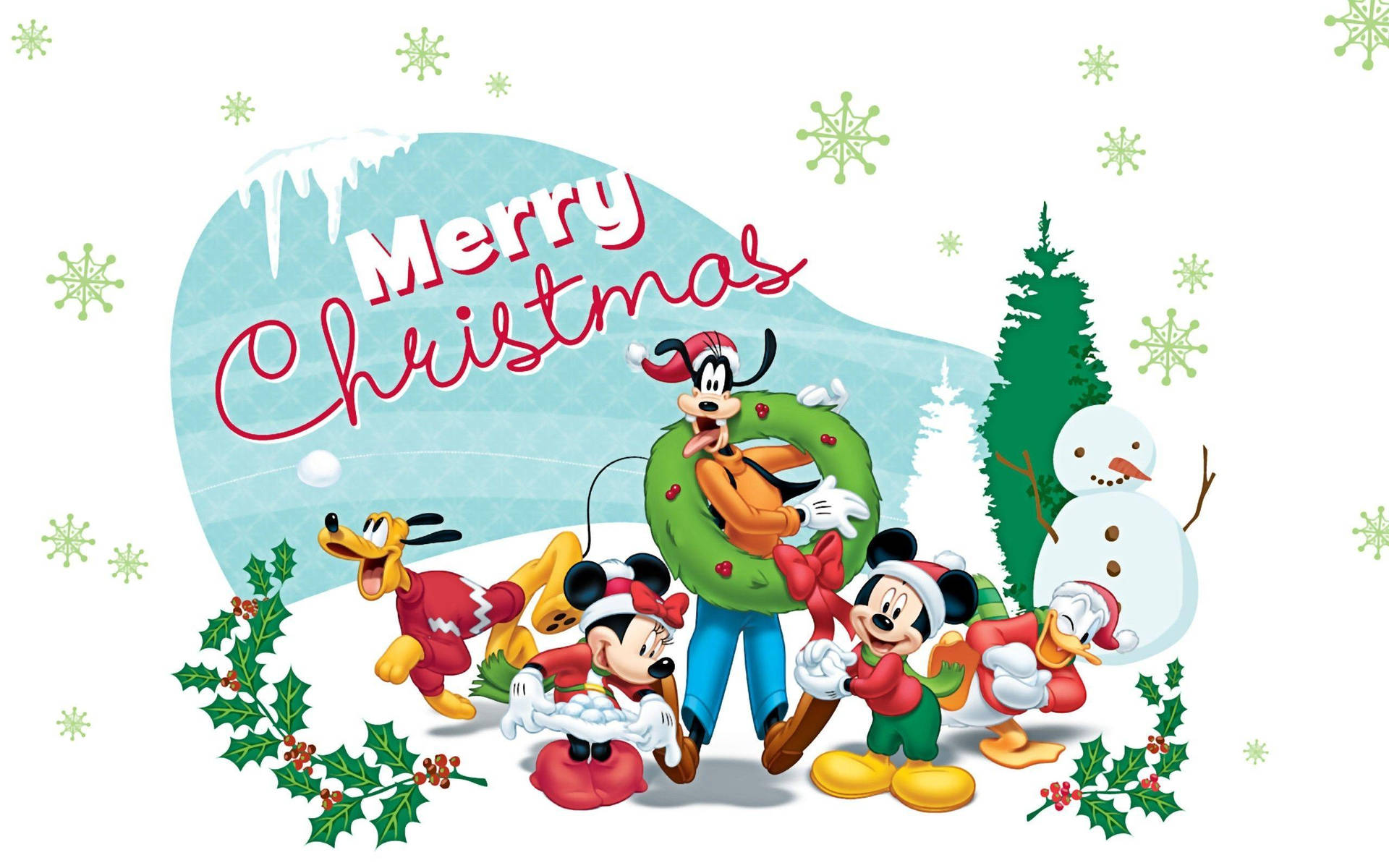 Disney Christmas Snowy Poster Background