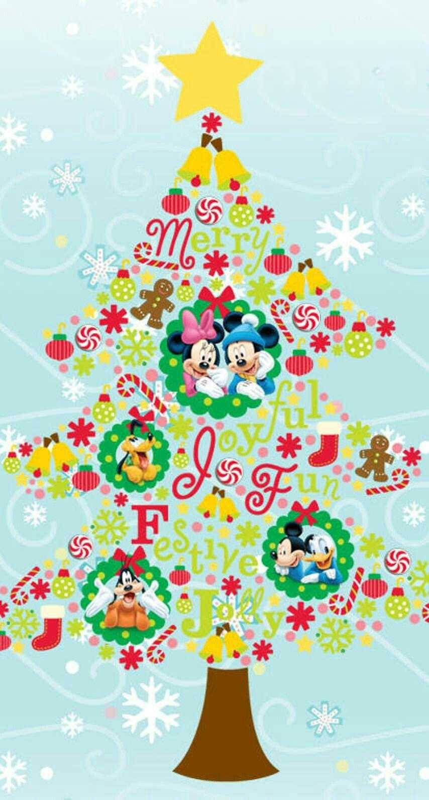 Disney Christmas Stylized Tree Background