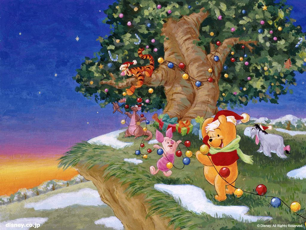 Disney Christmas Winnie The Pooh Background