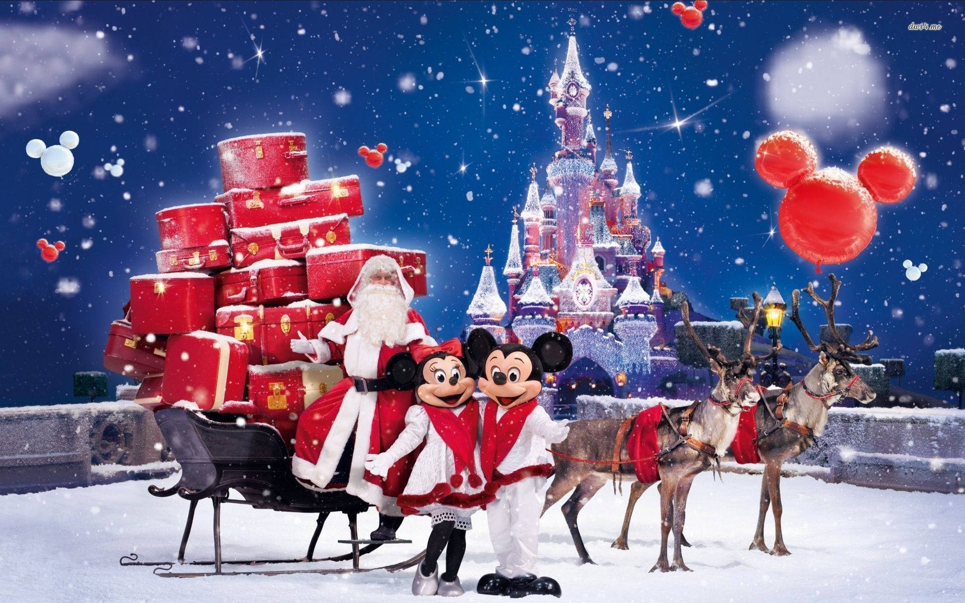 Disney Christmas With Santa Claus Background